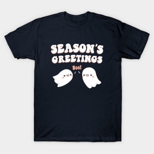 Cute Season's Greetings Funny Ghosts Go Boo T-Shirt